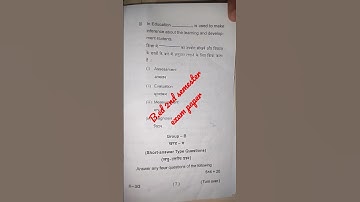 b.ed 2nd semester exam paper #assessment for learning#exam paper# bbmku University