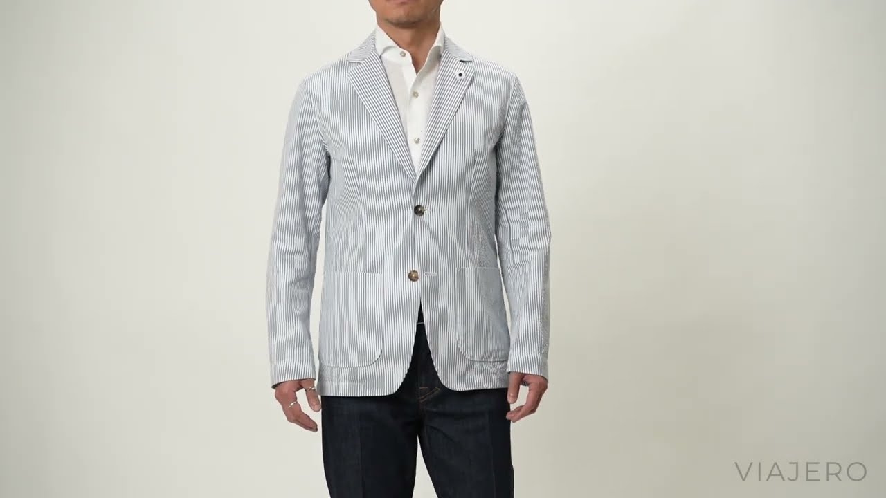 LARDINI】春夏の万能選手 シアサッカーのシャツジャケット 