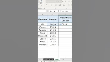 Quickly Calculate of GST Amount in MS-Excel. #short #excelshorts #ytshorts #excel