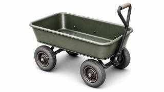 Heavy Duty Garden Utility Wagon - Weathered Metal Cart PBR