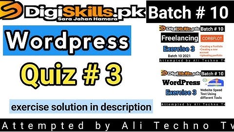 Wordpress quiz 3 batch 10 | digiskills wordpress quiz 3 solved batch 10