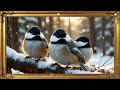 Winter’s Gentle Trio: Chickadees in the Snow | TV ART GALLERY | 4K