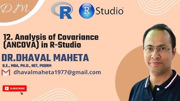 12. Analysis of Covariance (ANCOVA) in R || Dr. Dhaval Maheta