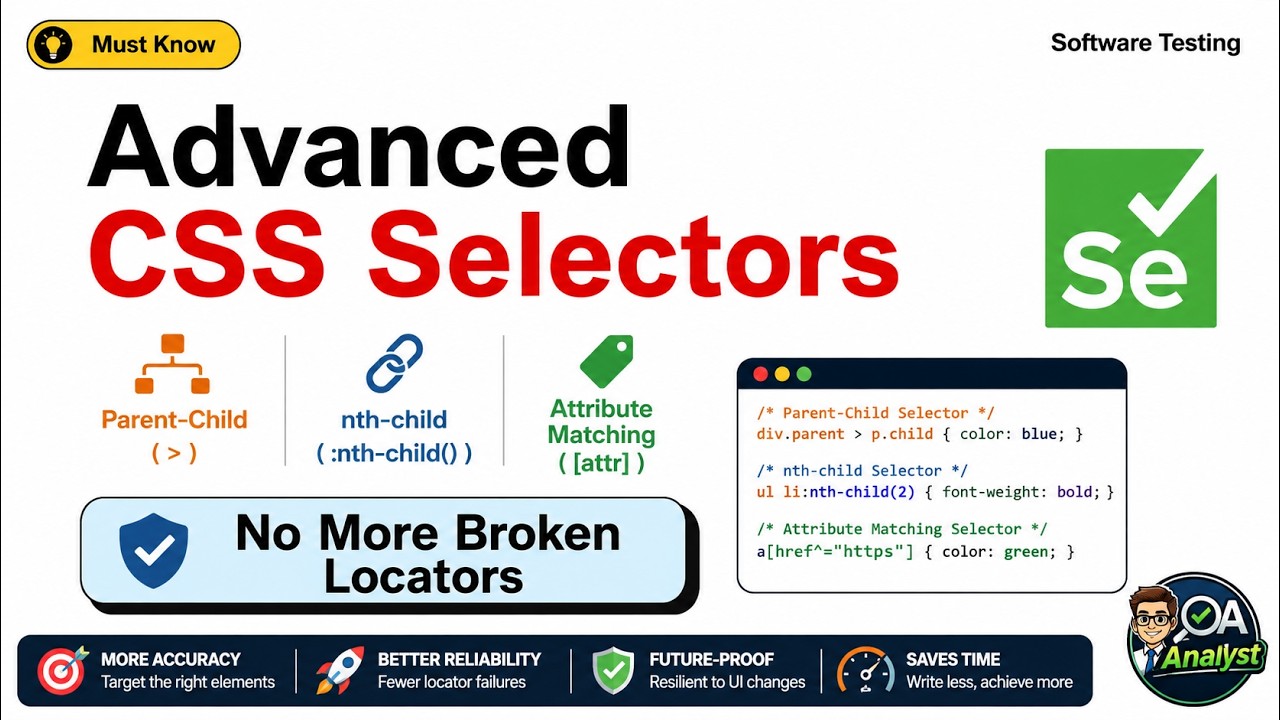 Advanced CSS Selectors in Selenium | Real-World Automation Targeting ...