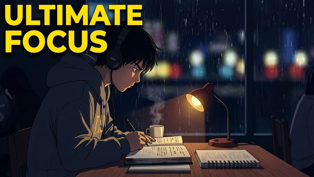 Rain Sounds & Lofi Study Music 🌧️ Relaxing Night Focus Mix