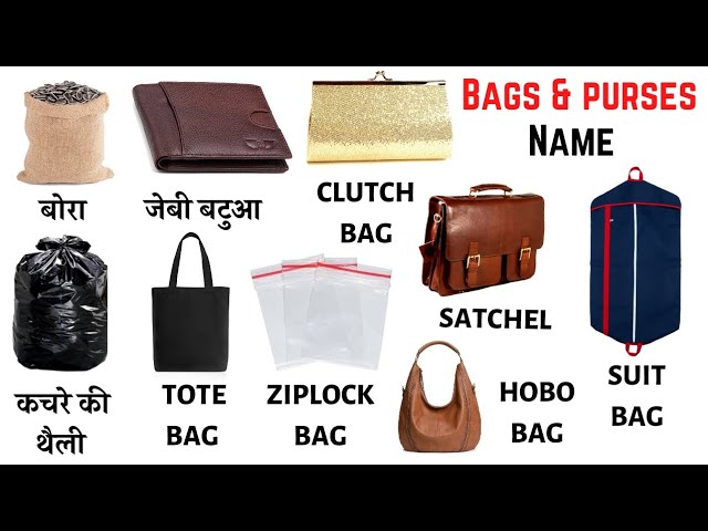 Bags Name in English and Hindi, English Vocabulary