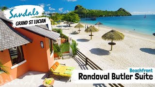 Beachfront Grande Rondoval Butler Suite BP | Sandals Grand St Lucian | Full Room Tour & Review 4K