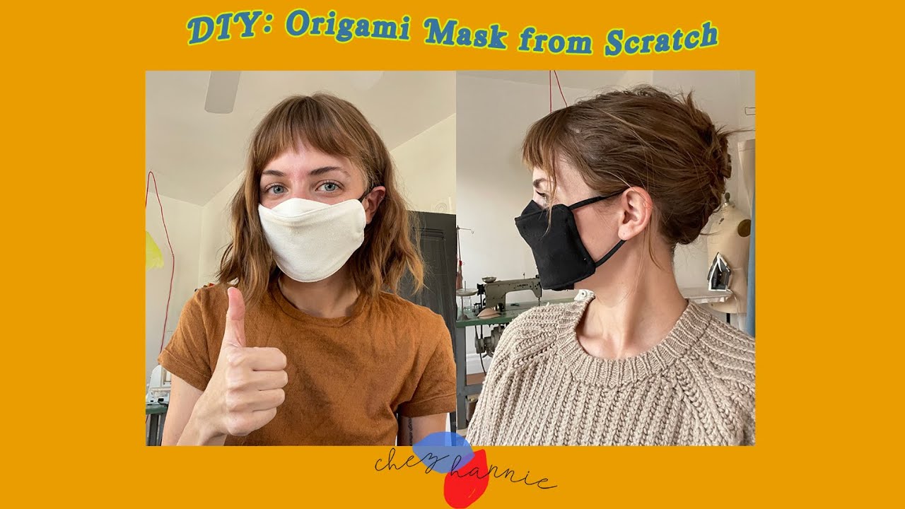 Origami (3D, KN95) Face Mask - Drafting a pattern and sewing