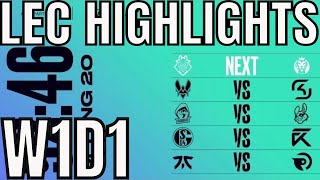 LEC Highlights ALL GAMES Week 1 Day 1 Spring 2020 League of Legends EULCS