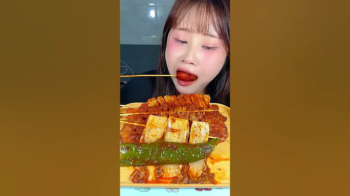 Asmr, Food Challengers, Eating Enoki Mushroom With Chilli Meatballs Flavor Spicy Yummy, Mukbang
