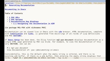 Browsing documentation in Emacs with MGL-PAX