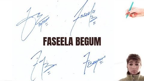 Faseela Begum name signature with arooj