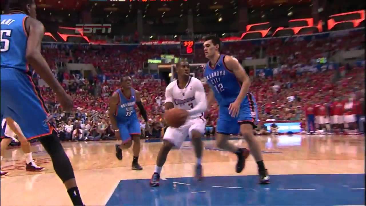 DISGUSTING dirty play by Chris Paul pulls down Nick Collison in mid