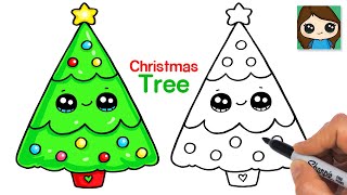 How to Draw a SUPER EASY Christmas Tree 