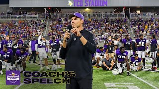 Kevin O'Connell's Speech to Vikings Fans After Training Camp Night Practice