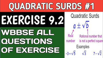 Wb board class 10 Quadratic surds exercise 9.2