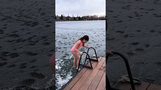 How she do this  |go into icy lake ?| canada respect iceswimming braves shorts