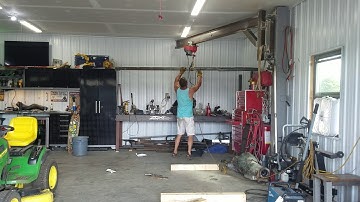 Using our homemade jib crane!!