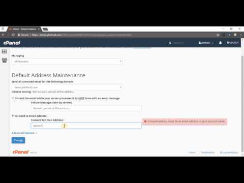 Configure a default email address in cPanel