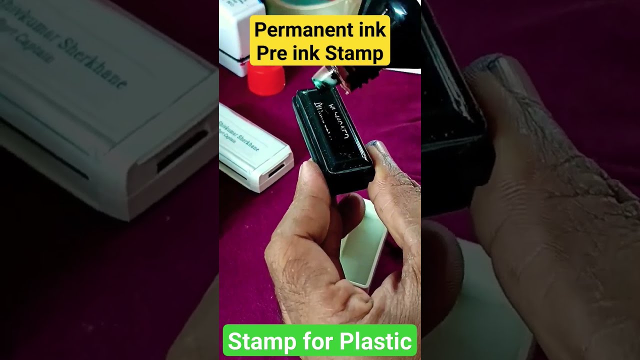 Permanent ink Stamp for Plastic #permanentinkstamp #preinkstamp #viral  #shorts 