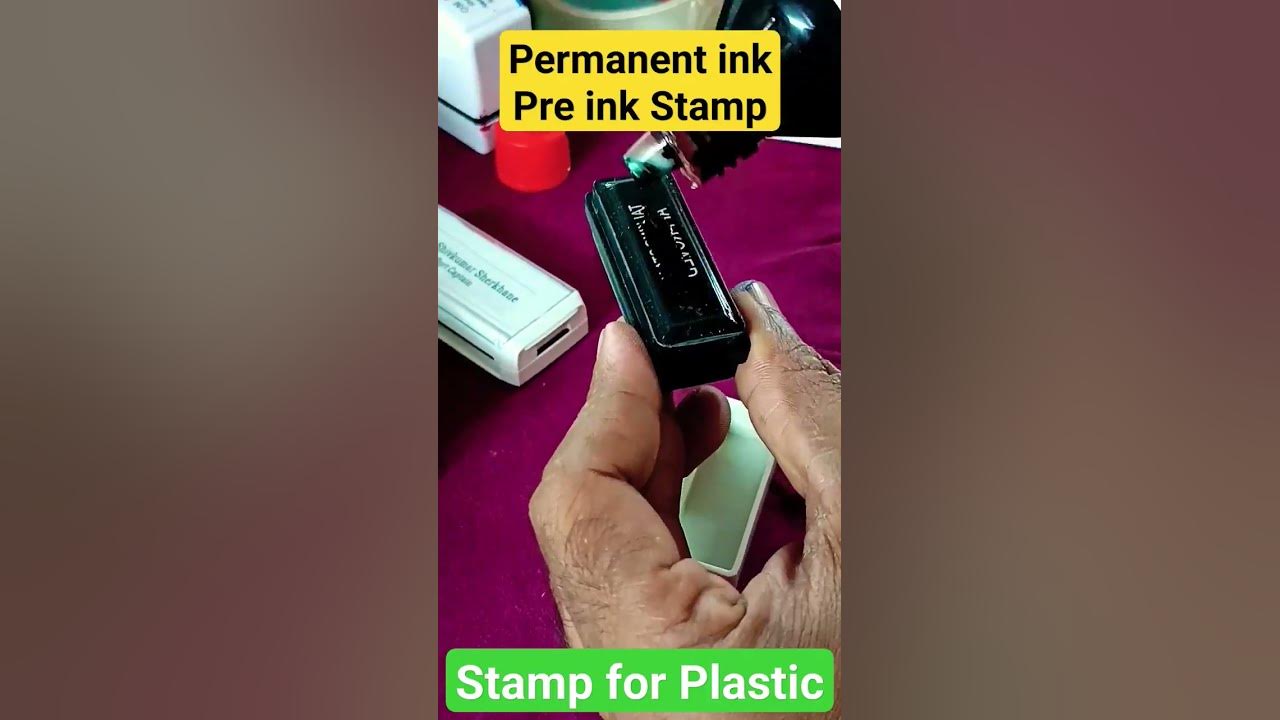 Permanent ink Stamp for Plastic #permanentinkstamp #preinkstamp #viral  #shorts 