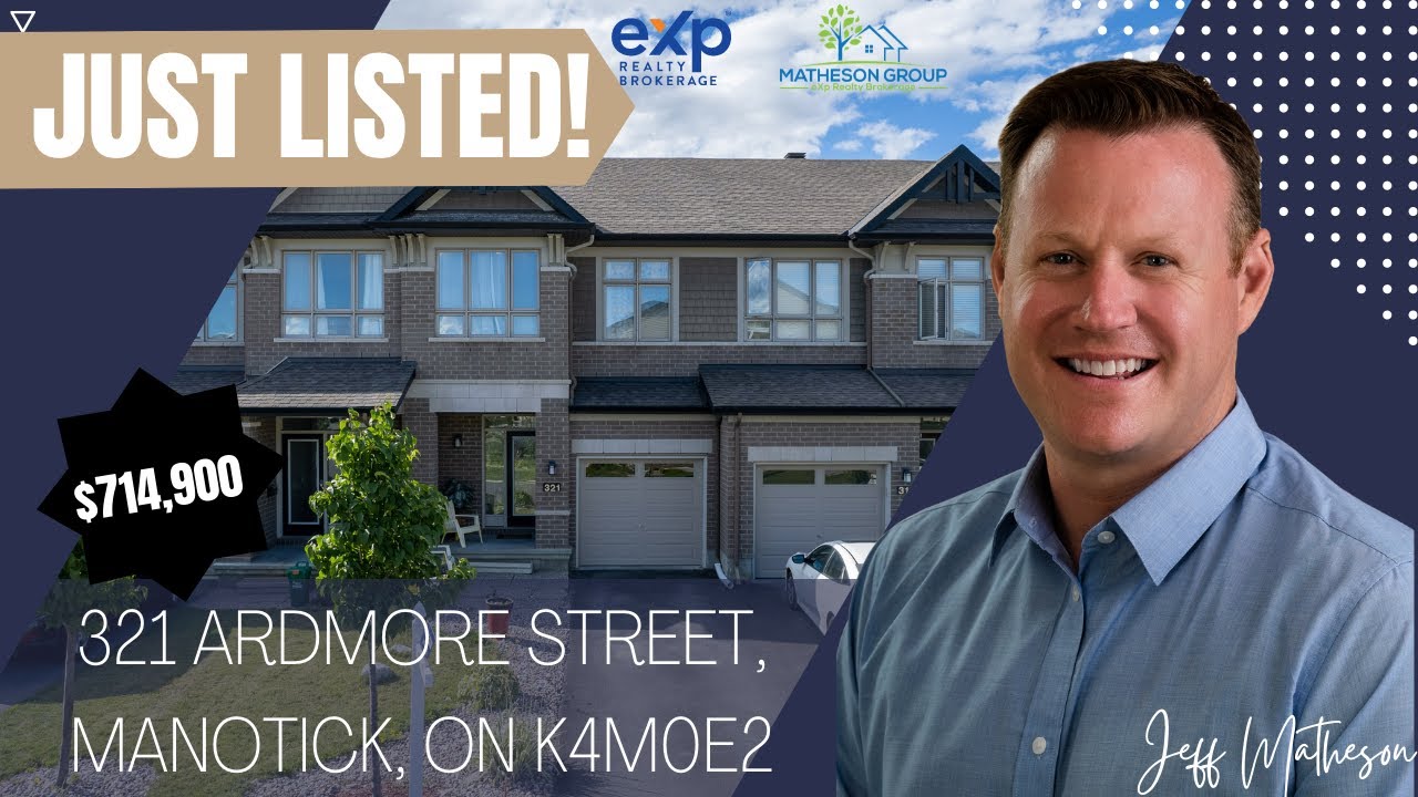Just Listed 321 Ardmore Street Townhome in Manotick Homes for Sale Ottawa 3 Bedroom YouTube