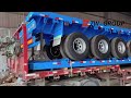4 Axle Flatbed Semi Trailer | Heavy Cargo Transport for #africa and #middleeast #flatbedtrailer