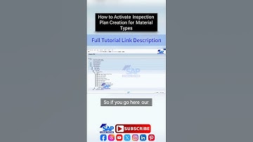 How to Activate Inspection Plan Creation for Material Types | SAP QM Configuration | SAP Tutorial