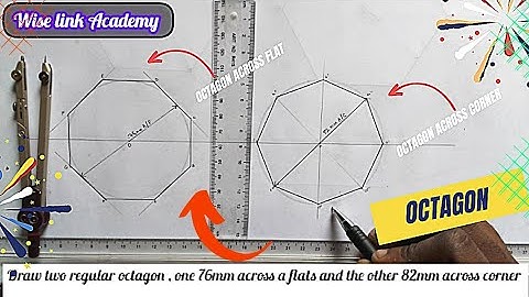 OCTAGON ACROSS CORNER AND ACROSS FLAT(TECHNICAL DRAWING)