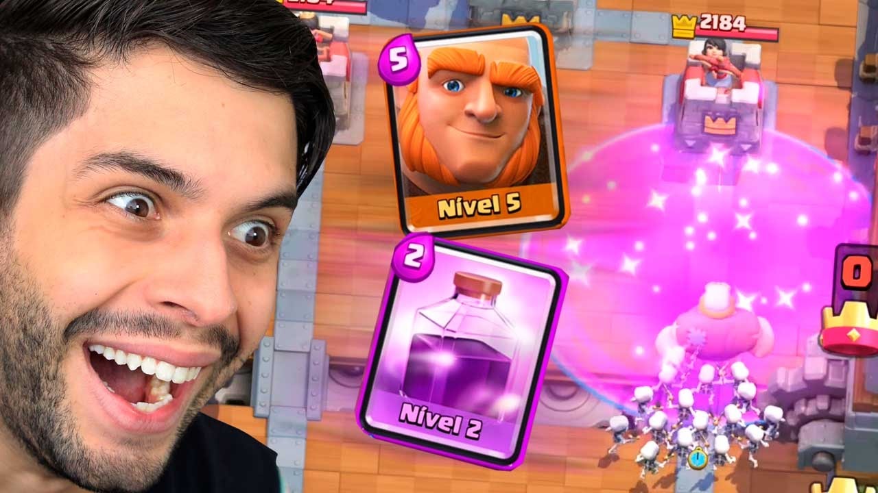 TROLLANDO NA CONTA NÍVEL 5 COM GIGANTE E FÚRIA! Clash Royale
