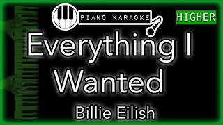 Everything I Wanted (HIGHER +3) - Billie Eilish -  Piano Karaoke Instrumental