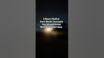 React Native Dark Mode Concept | software engineer