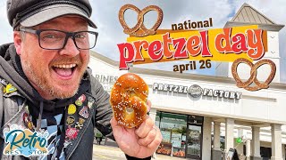 Eating Free Pretzels On National Pretzel Day At The Philly Pretzel Factory In Collegeville, PA
