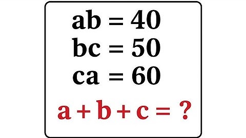 Math Olympiad Brain-Buster: ab=40, bc=50, ca=60 | Math Olympiad Level
