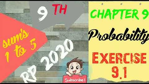 TN Samacheer 9 Maths New Syllabus |Probability | Exercise 9.1sum 1,2,3,4 & 5