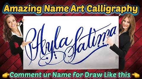 Alya Fatima Name Signature Calligraphy Status | How to Draw, Cursive Calligraphy with Cut Marker