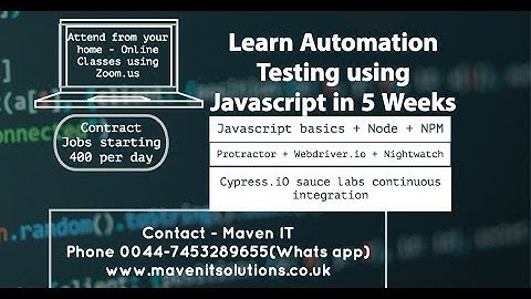 Javascript test automation course - Overview
