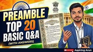 Preamble of the Indian Constitution MCQ Quiz I Top 20 basic questions #preamble #constitution
