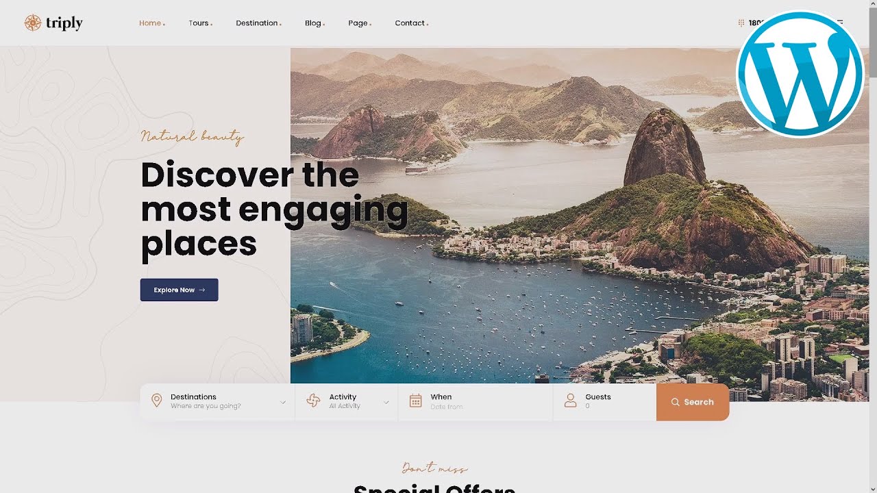 Triply Tour Booking Website ★ WordPress Themes & Templates ★