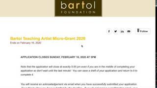 Bartol Micro Grant Application Tips 2020