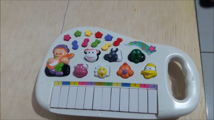 Piano Teclado Animal Brinquedo Infantil Sons Fazenda Sitio - BRANCO