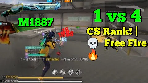 1vs4 With M1887 in CS Rank! | SG Army Dominates the Lobby 💀 | INSANE Free Fire Clutch 🔥#freefire 