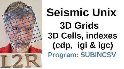 Seismic Unix. 3D Grids. 3D cdp update to trace headers. L2R