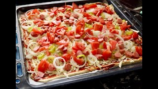 pizza recipe- Oksuz DOYURAN PİZZA -  BU SOS VE HAMUR İLE MUHTEŞEM OLUYOR - TADIMIZTUZUMUZ
