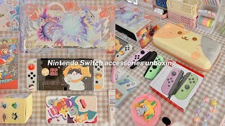 Cute Nintendo Switch Accessories Haul & Unboxing: Pastel JoyCon, Geekshare carrying case & more ✨