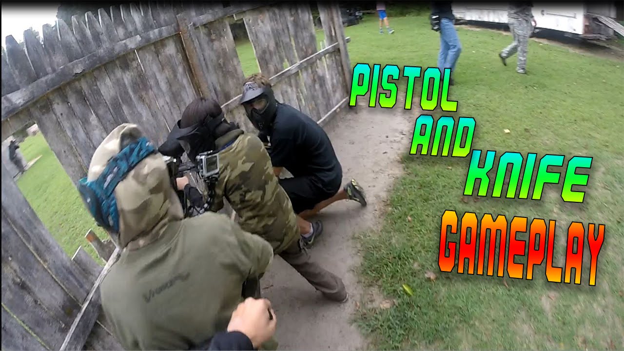 Angier NC Black River Paintball Fort Pistol And Knife Dual Gopro
