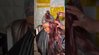 Affordable 2x6 Closure Quick Weave 🍒Pre-dyed 99J burgundy Color Hair Tutorial Ft.@UlaHair