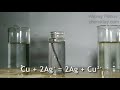 Exchange reaction of copper and silver ions in solution | Cu + 2Ag+ = 2Ag + Cu(2+)