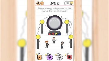 Brain Test 2 | Smith and Joe 2 | Level 20 - These energy balls power up the portal, they must close
