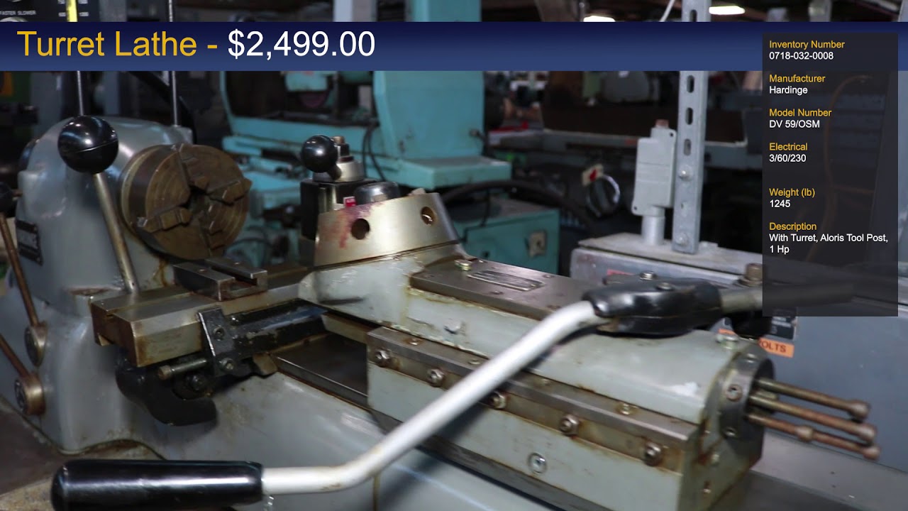 Hardinge Turret Lathe 0718 032 0008 YouTube